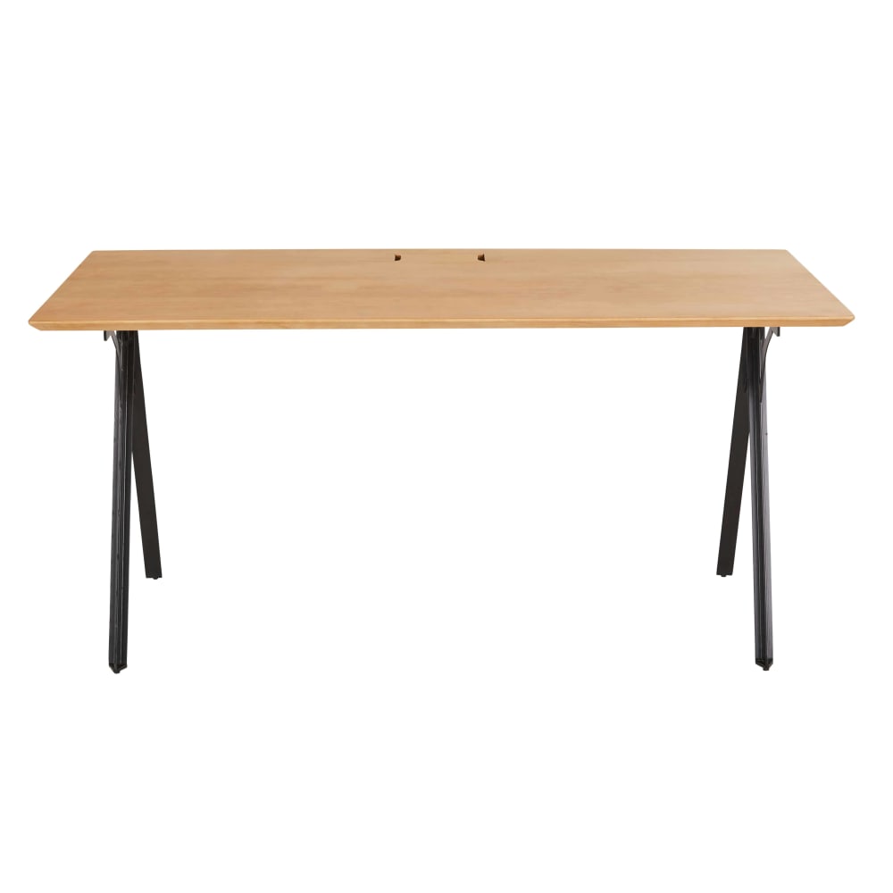 Wohnli Möbelsuche - Schreibtisch für gewerbliche Nutzung aus massivem Mangoholz und schwarzem Metall