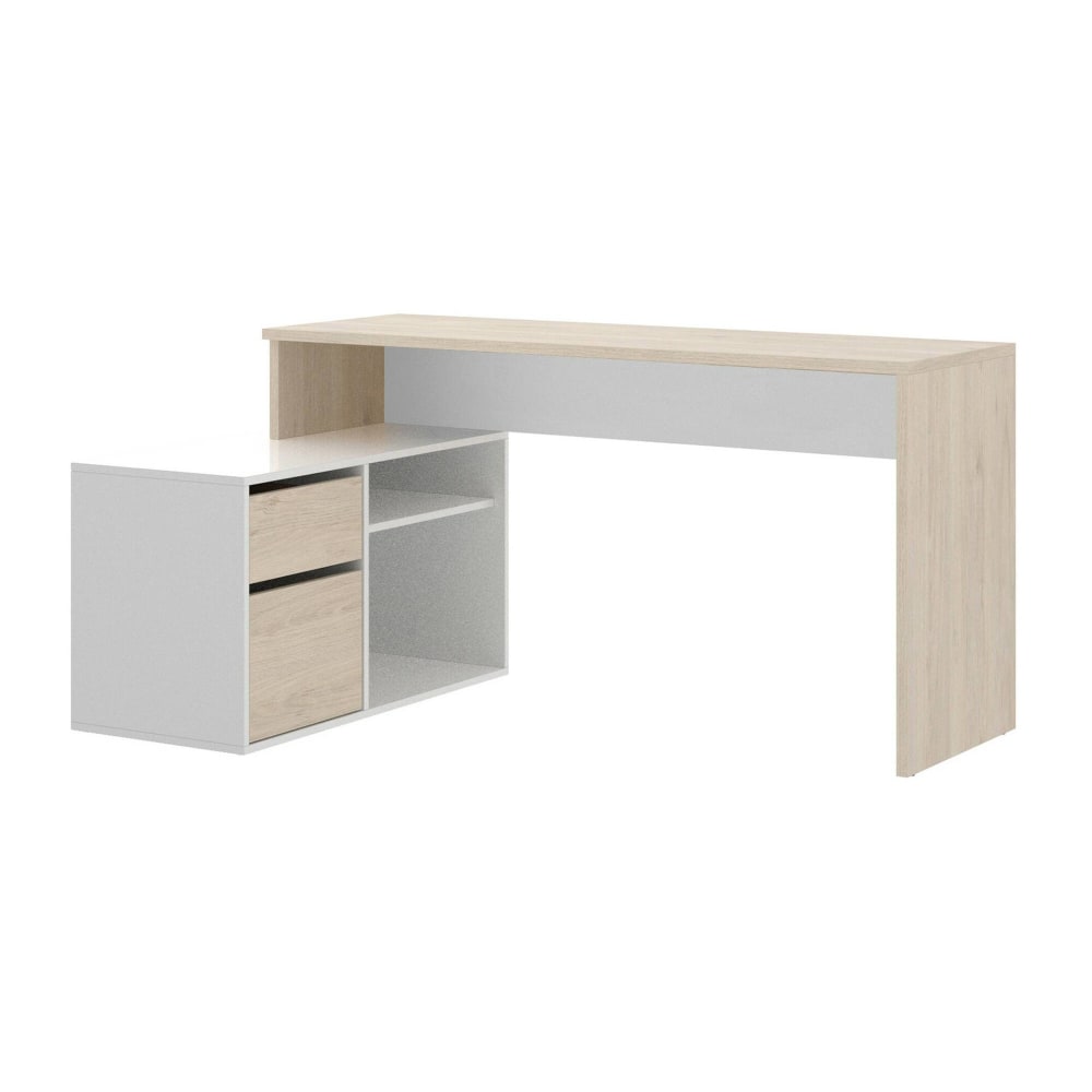 wohnli-moebel-suche-Schreibtisch-in-weisser-Holzoptik-Eiche-139x92h75-cm Wohnli Möbelsuche - Schreibtisch in weißer Holzoptik