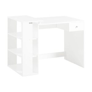 Wohnli Möbelsuche - Schreibtisch mit 1 Schublade und 3 Ablagen MDF Weiß