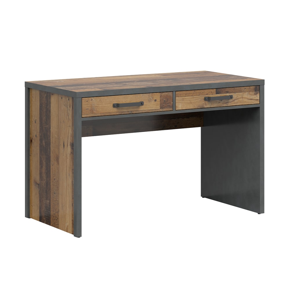 wohnli-moebel-suche-Schreibtisch-mit-2-Schubladen-Holzoptik-und-Grau-120cm Wohnli Möbelsuche - Schreibtisch mit 2 Schubladen