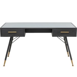 wohnli-moebel-suche-Schreibtisch-mit-2-Schubladen-aus-Holz-Stahl-und-Glas-schwarz Wohnli Möbelsuche - Schreibtisch mit 2 Schubladen aus Holz