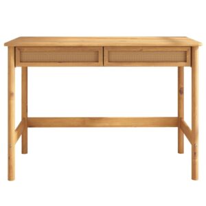 Wohnli Möbelsuche - Schreibtisch mit 2 Schubladen mit Rattanoptik