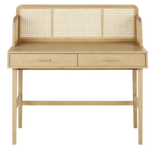 Wohnli Möbelsuche - Schreibtisch mit 2Schubladen aus Rattangeflecht