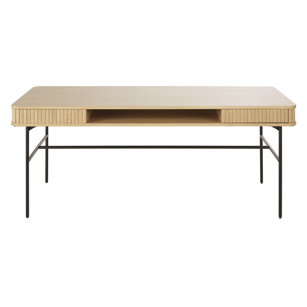 wohnli-moebel-suche-Schreibtisch-mit-3Schubladen-beige-und-schwarz Wohnli Möbelsuche - Schreibtisch mit 3Schubladen