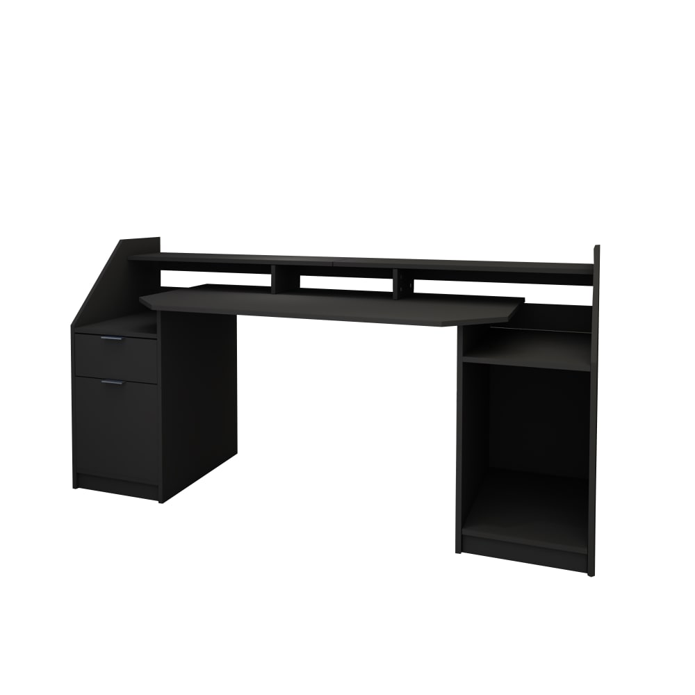 Wohnli Möbelsuche - Schreibtisch mit Schublade 180x90 cm schwarz MDF ML-Design