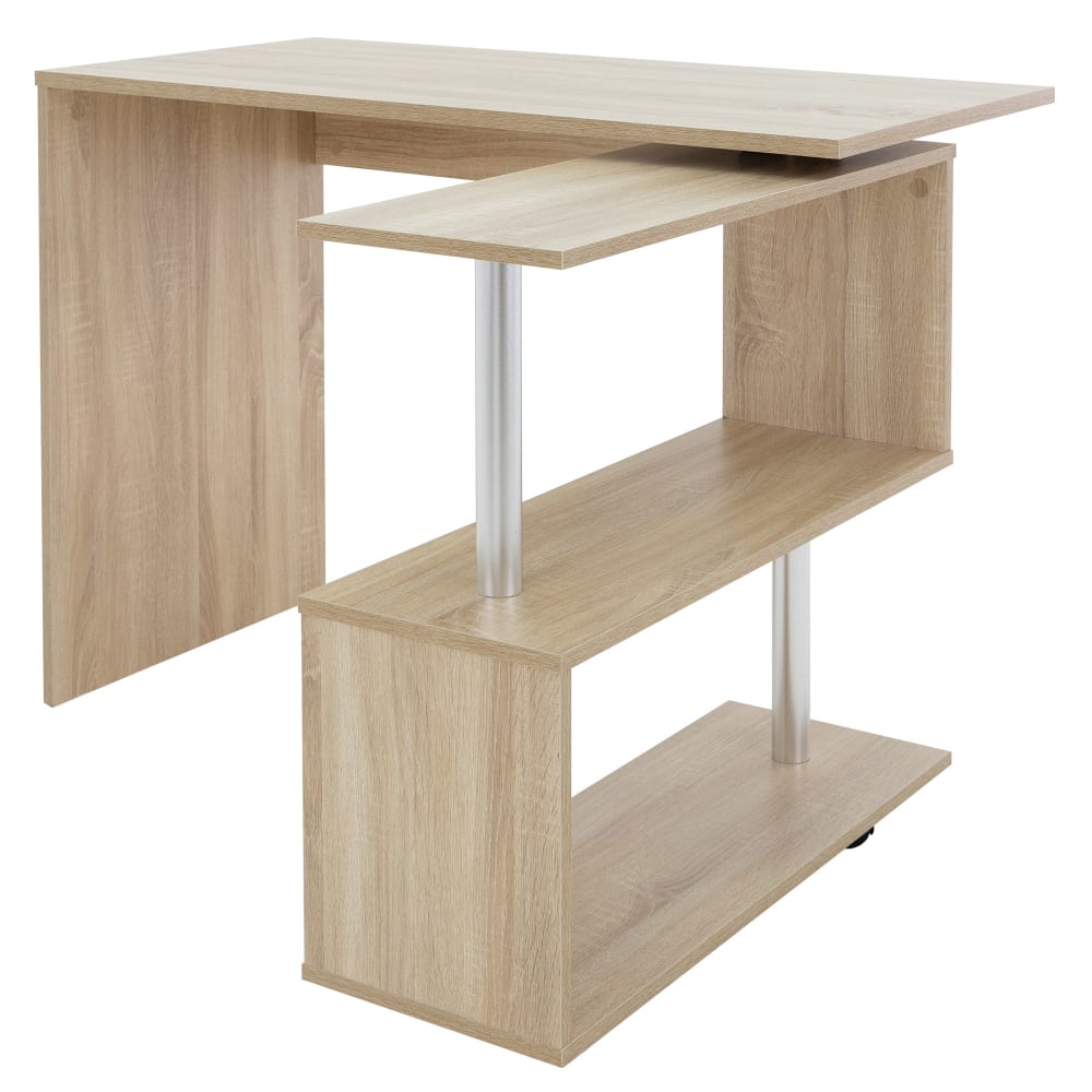 Wohnli Möbelsuche - Schreibtisch mit vier Rädern 150x88x75 cm Natural aus Mdf