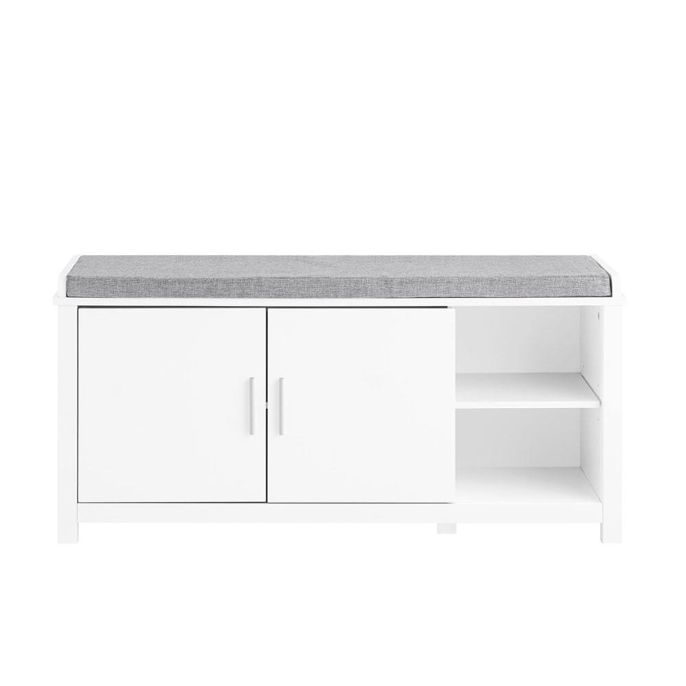 Wohnli Möbelsuche - Schuhbank Schuhtruhe Sitzbank Sitzkommode Schuhregal aus MDF(E1) Weiß