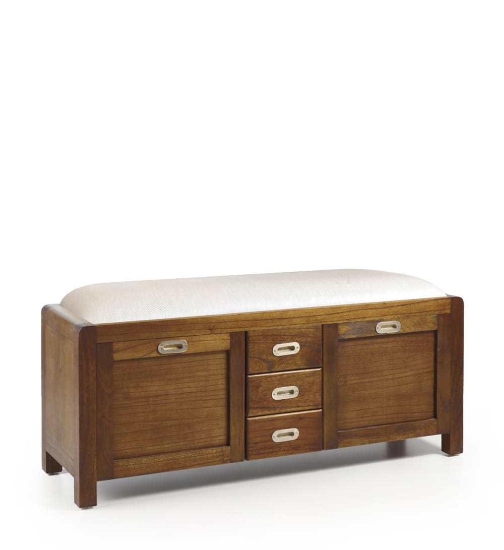 Wohnli Möbelsuche - Schuhbank aus Holz mit Polsterung