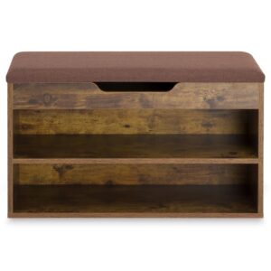 wohnli-moebel-suche-Schuhbank-mit-geposterter-Sitzflaeche-Vintageschwarz Wohnli Möbelsuche - Schuhbank mit geposterter Sitzfläche