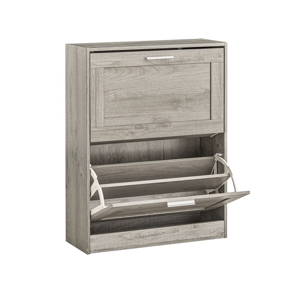 Wohnli Möbelsuche - Schuhkipper mit 2 Klappen MDF PB Hellgrau