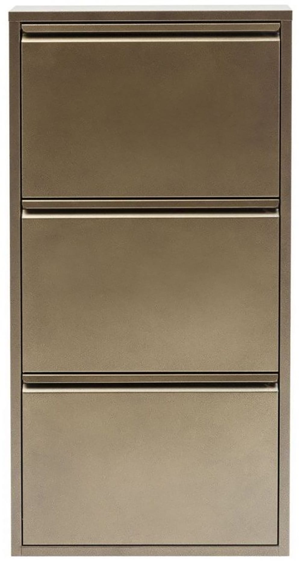 Wohnli Möbelsuche - Schuhkipper mit 3 Fächern aus Stahl in Bronze