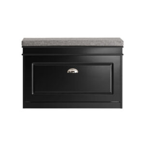 Wohnli Möbelsuche - Schuhkipper mit Sitzkissen und Klappe MDF Schwarz