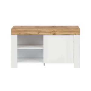 wohnli-moebel-suche-Schuhmoebel-Weiss-und-Holzoptik-92cm Wohnli Möbelsuche - Schuhmöbel