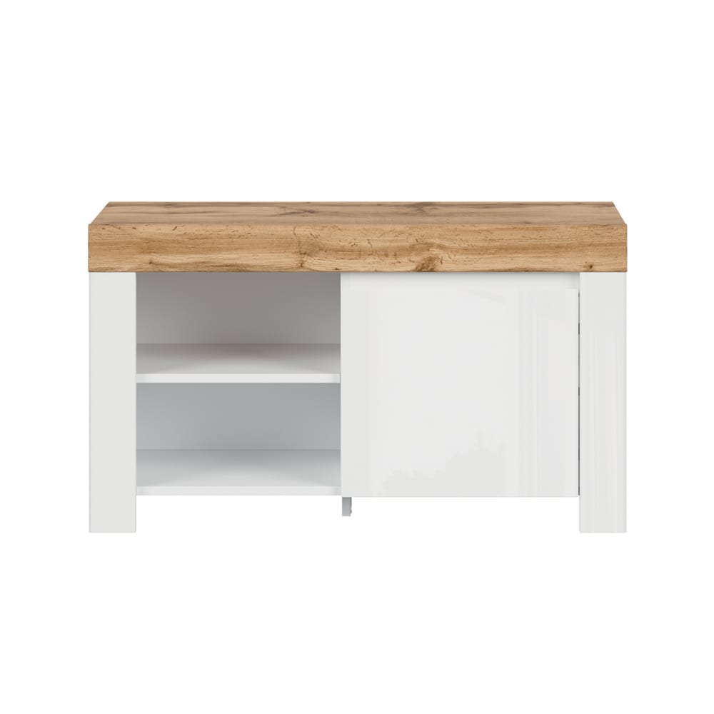 wohnli-moebel-suche-Schuhmoebel-Weiss-und-Holzoptik-92cm Wohnli Möbelsuche - Schuhmöbel