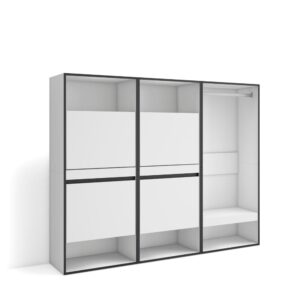 Wohnli Möbelsuche - Schuhschrank Holzeffekt 180x35x145cm Weiß