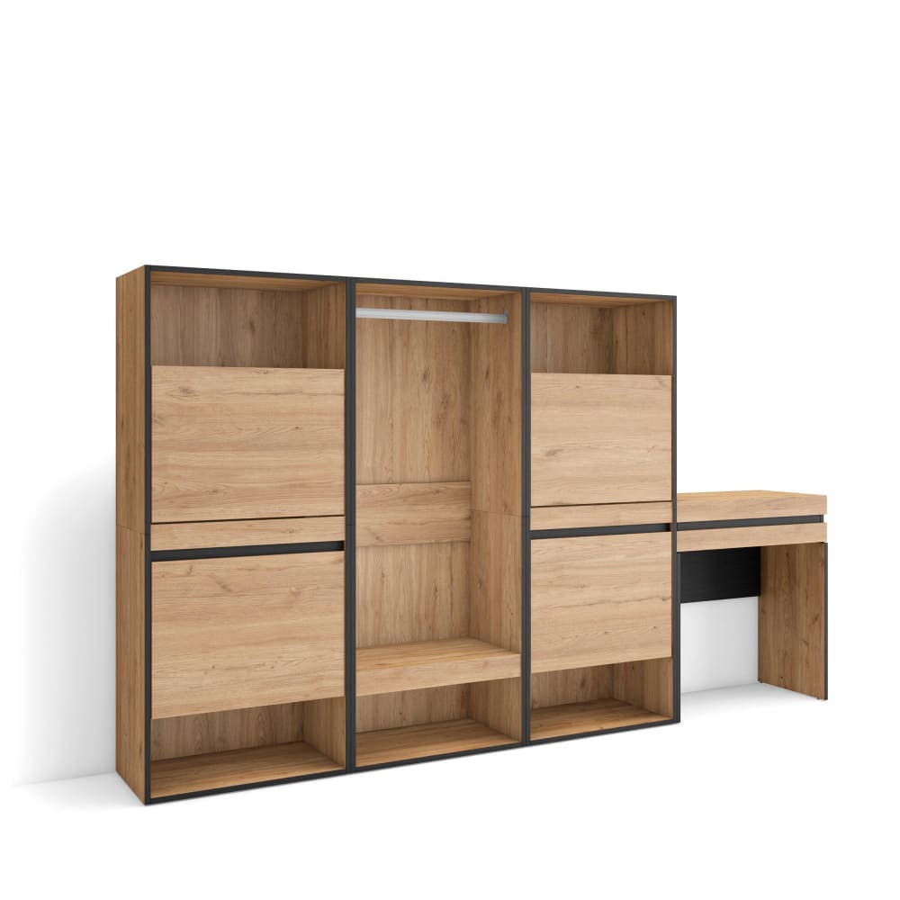 Wohnli Möbelsuche - Schuhschrank Holzeffekt 250x35x145cm Eiche