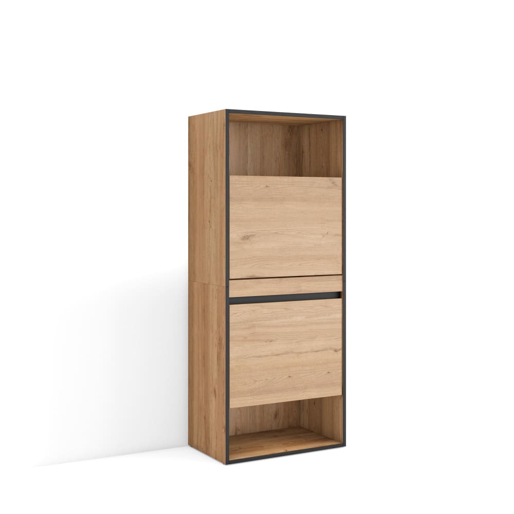 Wohnli Möbelsuche - Schuhschrank Holzeffekt 60x35x145cm Eiche