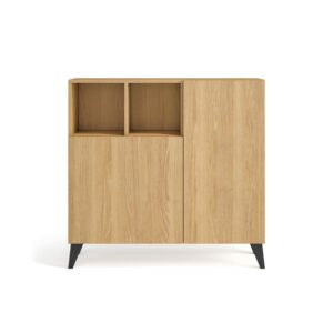 Wohnli Möbelsuche - Schuhschrank Melamin Goldene Eiche Graphit und Beine 87×90×27?cm