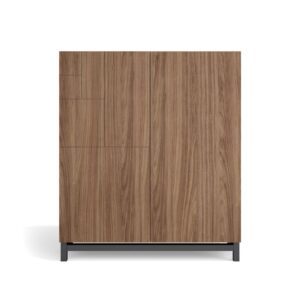 Wohnli Möbelsuche - Schuhschrank Melamin Nussbaum Beine Graphit 112x90x27 cm