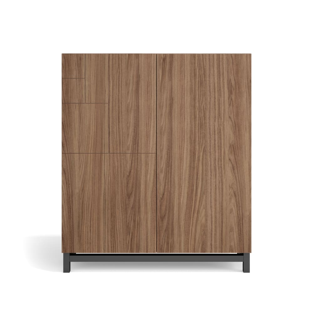 Wohnli Möbelsuche - Schuhschrank Melamin Nussbaum Beine Graphit 112x90x27 cm