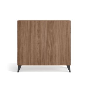 Wohnli Möbelsuche - Schuhschrank Melamin Nussbaum Beine Graphit 87x90x27 cm