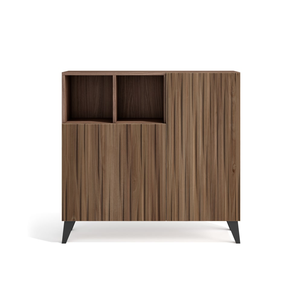 wohnli-moebel-suche-Schuhschrank-Melamin-Nussbaum-Tueren-Lattenoptik-Nussbaum-87x90x27 Wohnli Möbelsuche - Schuhschrank Melamin Nussbaum Türen Lattenoptik Nussbaum 87x90x27