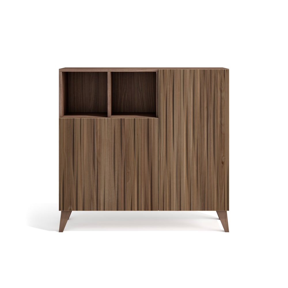 wohnli-moebel-suche-Schuhschrank-Melamin-Nussbaum-Tueren-Lattenoptik-Nussbaum-87x90x27cm Wohnli Möbelsuche - Schuhschrank Melamin Nussbaum Türen Lattenoptik Nussbaum 87x90x27cm