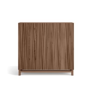 Wohnli Möbelsuche - Schuhschrank Melamin Nussbaum Türen Lattenoptik Nussbaum 90x90x27cm