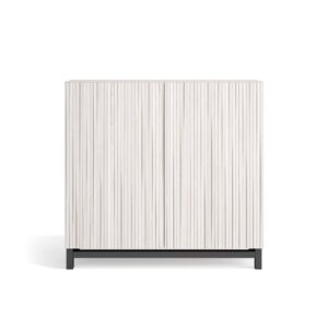 Wohnli Möbelsuche - Schuhschrank Melamin Weiß Türen Lattenoptik weißen Grap.90x90x27