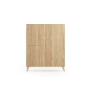 Wohnli Möbelsuche - Schuhschrank aus Melamin Gold-Eiche mit Füßen in Gold-Eiche 109x90x27