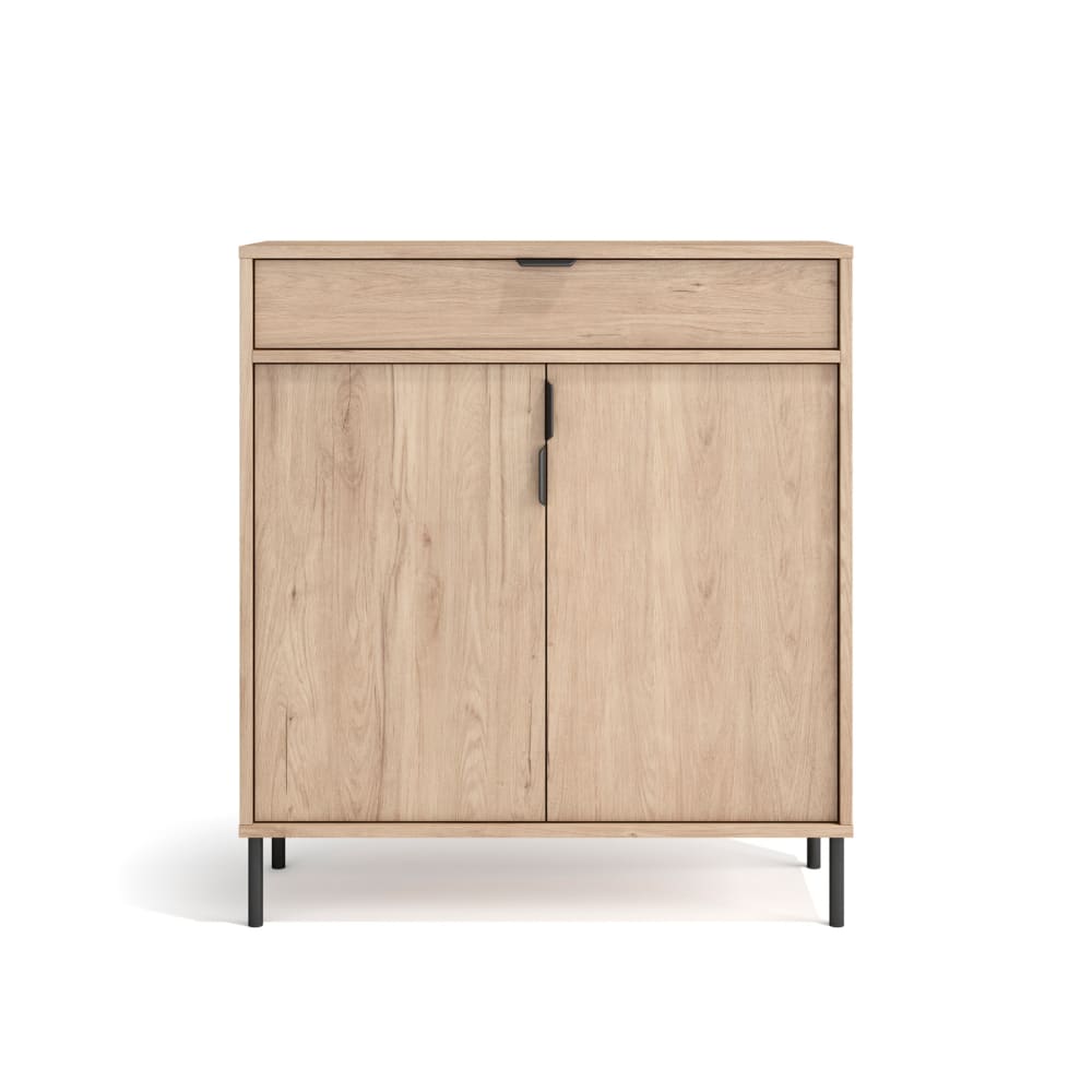wohnli-moebel-suche-Schuhschrank-aus-Melamin-Hell-Eiche-mit-Fuessen-in-Graphit-89x80x29-cm Wohnli Möbelsuche - Schuhschrank aus Melamin Hell-Eiche mit Füßen in Graphit 89x80x29 cm
