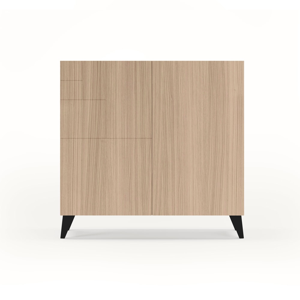 wohnli-moebel-suche-Schuhschrank-aus-Melamin-Hell-Nussbaum-mit-schwarzen-Fuessen-87x90x27 Wohnli Möbelsuche - Schuhschrank aus Melamin Hell-Nussbaum mit schwarzen Füßen 87x90x27