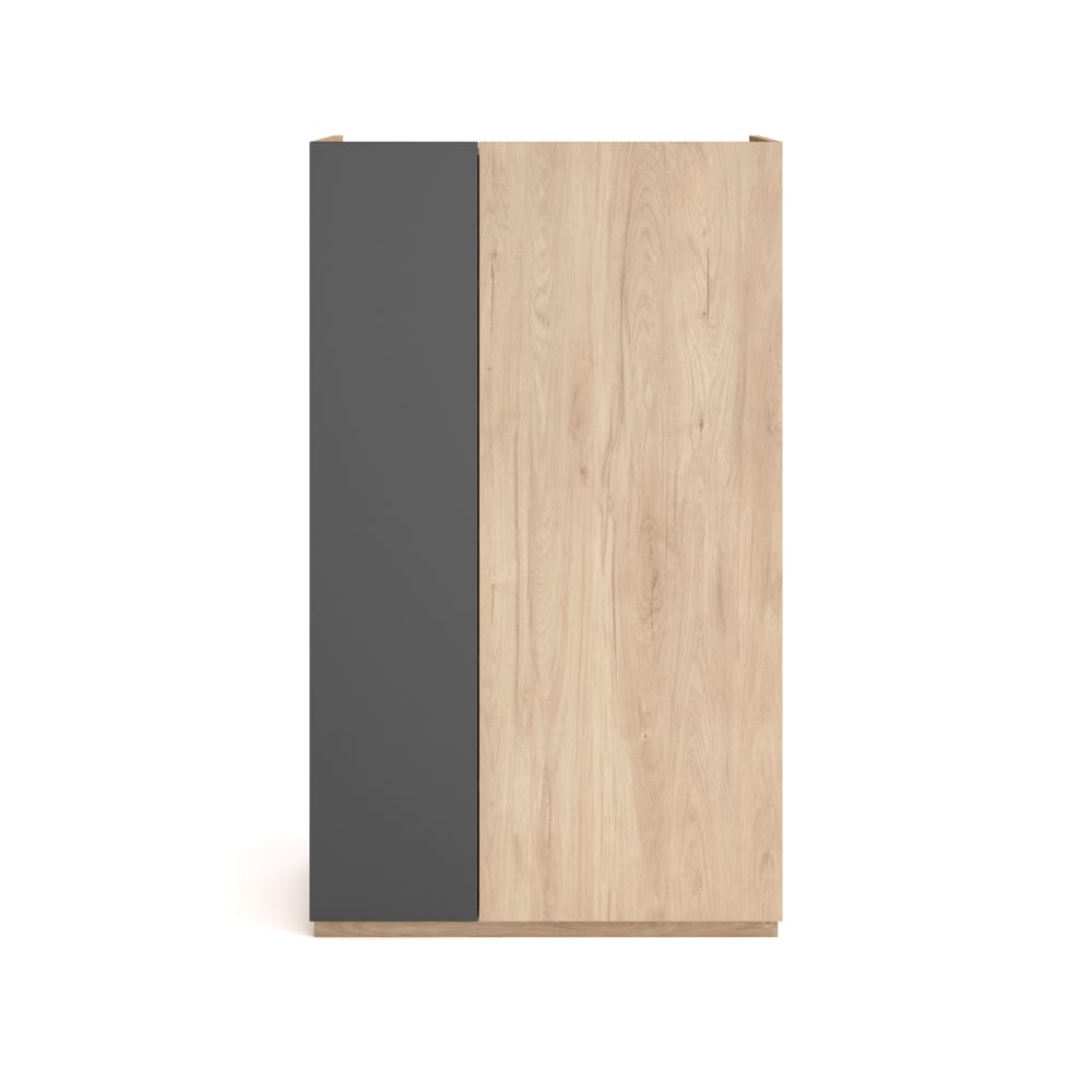 Wohnli Möbelsuche - Schuhschrank aus Melamin in Hell-Eiche mit Tür in Graphit 122x70x35 cm