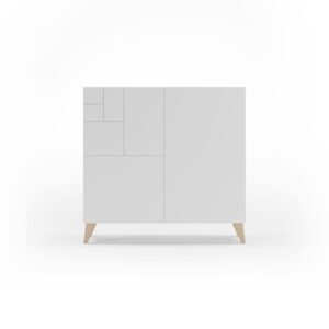 wohnli-moebel-suche-Schuhschrank-aus-Melamin-in-Hell-Eiche-mit-Tueren-in-Weiss-87x90x27-cm Wohnli Möbelsuche - Schuhschrank aus Melamin in Hell-Eiche mit Türen in Weiß