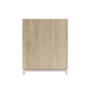 wohnli-moebel-suche-Schuhschrank-aus-Melamin-in-Hell-Eiche-mit-weissen-Fuessen-112x90x27-cm Wohnli Möbelsuche - Schuhschrank aus Melamin in Hell-Eiche mit weißen Füßen 112x90x27 cm