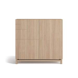 Wohnli Möbelsuche - Schuhschrank aus Melamin in Hell-Nussbaum 90x90x27