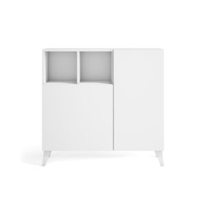 Wohnli Möbelsuche - Schuhschrank aus Melamin in Weiß gemasert 87x90x27 cm