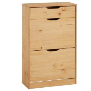 Wohnli Möbelsuche - Schuhschrank mit 1 Schublade und 2 Kipper aus Kiefer