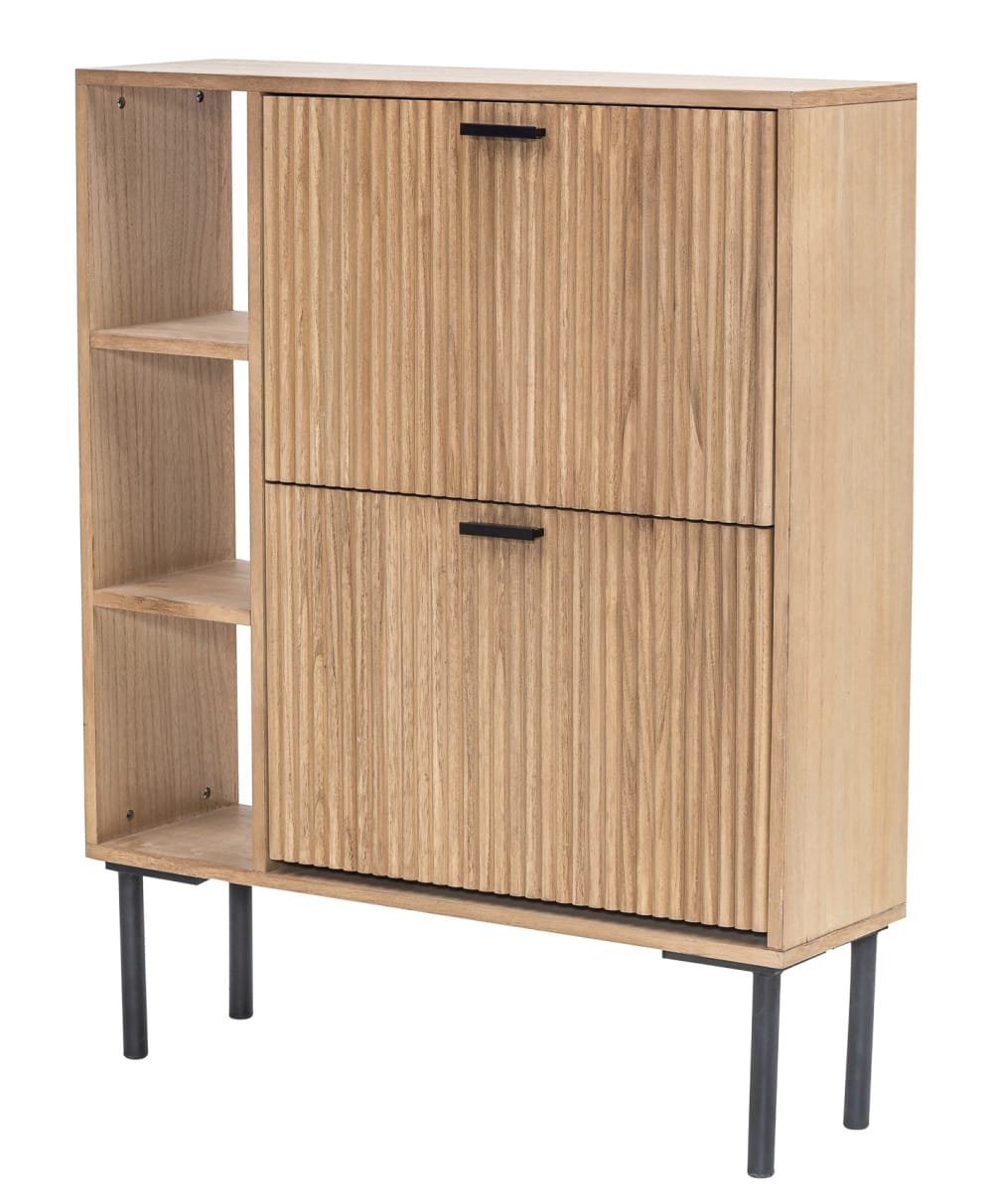 Wohnli Möbelsuche - Schuhschrank mit 2 Schubladen aus Holz und Metall