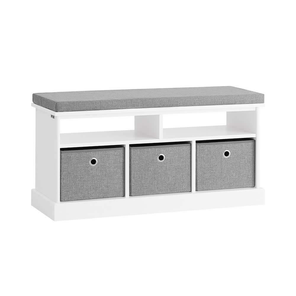 wohnli-moebel-suche-Schuhschrank-mit-3-Koerben-und-Ablage-MDF-Weiss Wohnli Möbelsuche - Schuhschrank mit 3 Körben und Ablage MDF Weiß