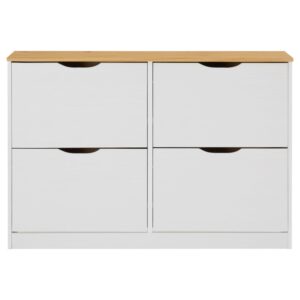wohnli-moebel-suche-Schuhschrank-mit-4-Klappen-aus-Kiefer-weissbraun Wohnli Möbelsuche - Schuhschrank mit 4 Klappen aus Kiefer