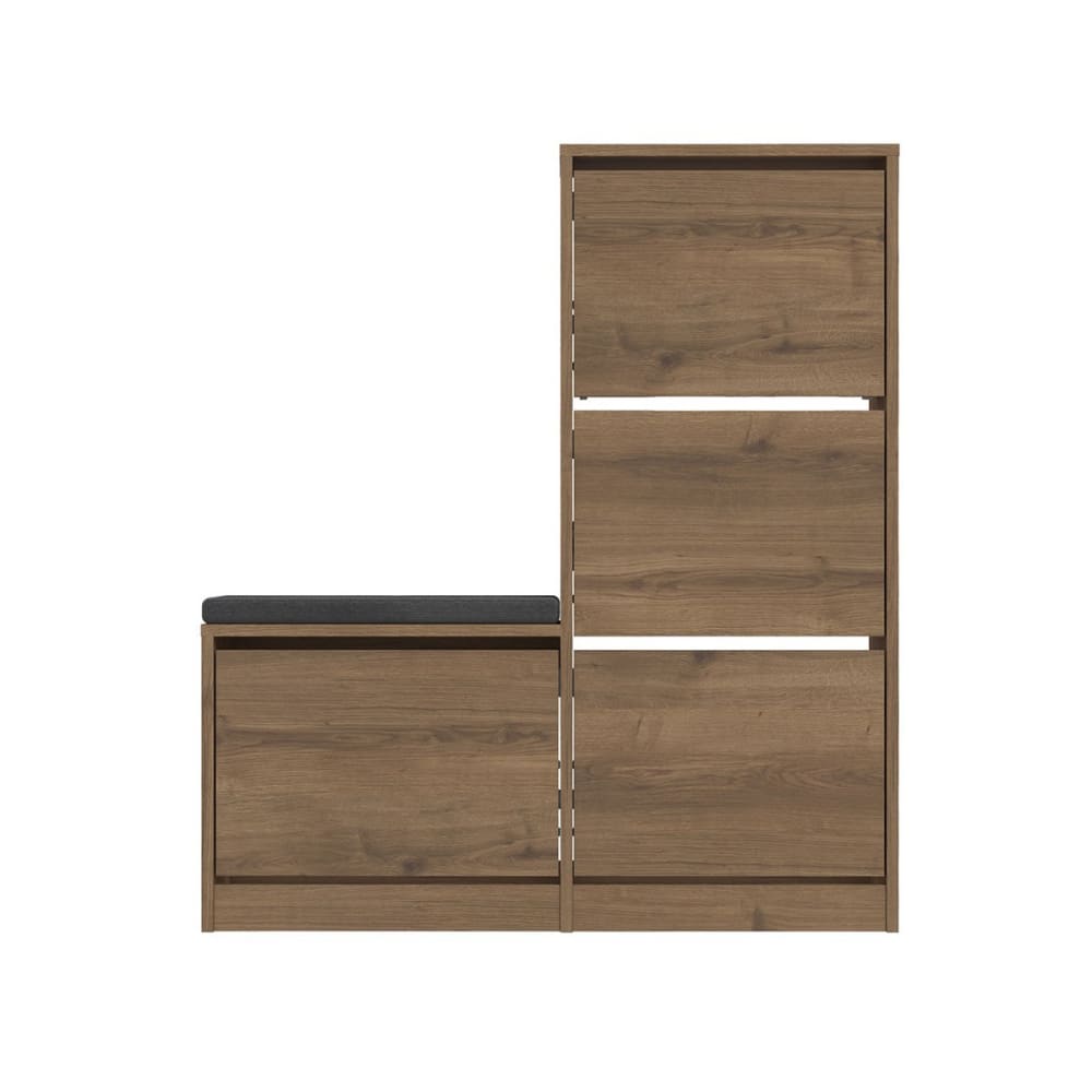 wohnli-moebel-suche-Schuhschrank-mit-4-Tueren-L105-cm-Dekor-Eiche Wohnli Möbelsuche - Schuhschrank mit 4 Türen L105 cm - Dekor Eiche