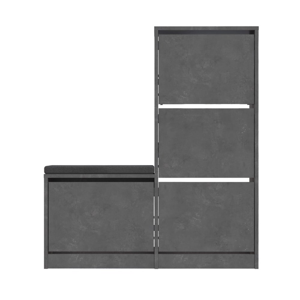 wohnli-moebel-suche-Schuhschrank-mit-4-Tueren-L105-cm-Grau Wohnli Möbelsuche - Schuhschrank mit 4 Türen L105 cm - Grau