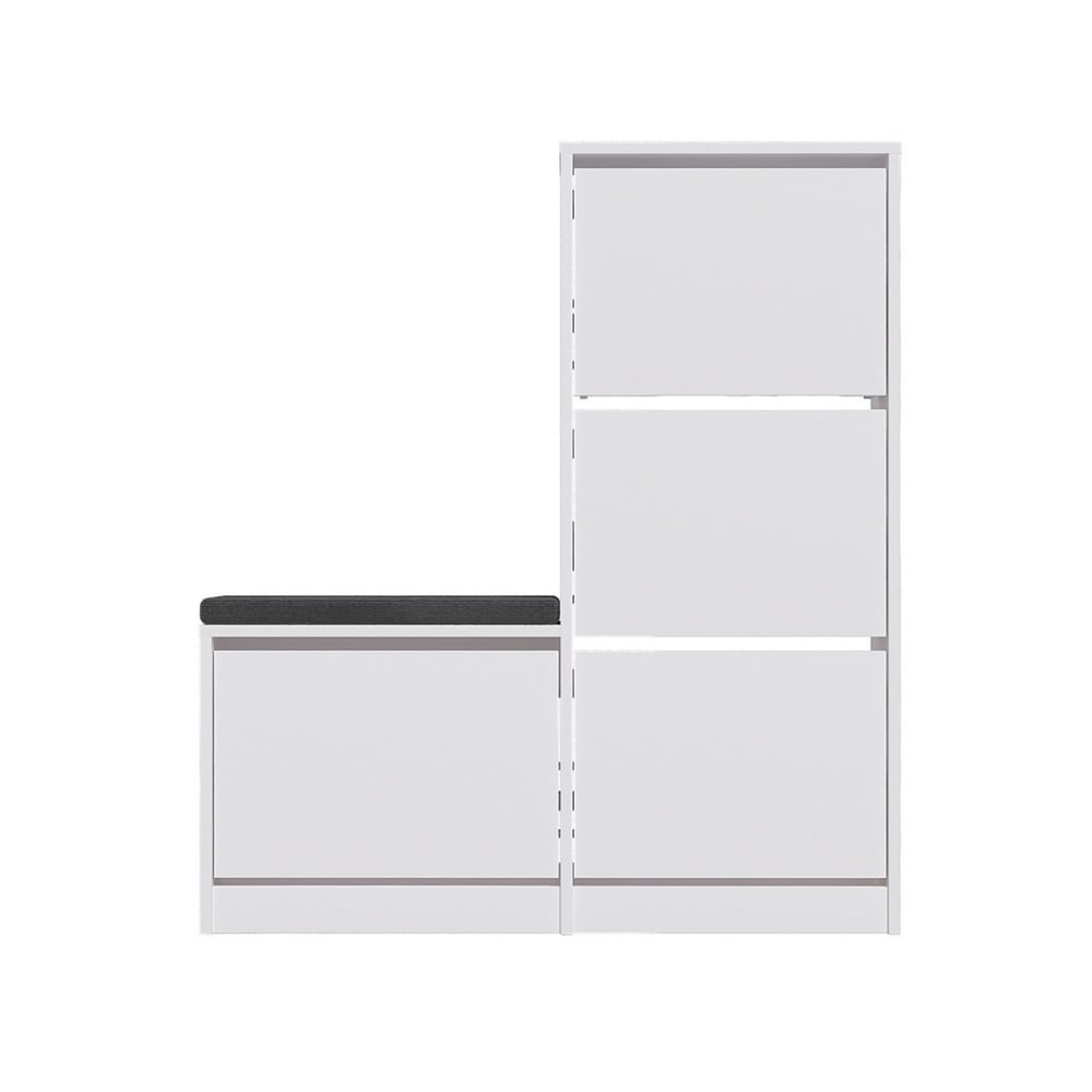 wohnli-moebel-suche-Schuhschrank-mit-4-Tueren-L105-cm-Weiss Wohnli Möbelsuche - Schuhschrank mit 4 Türen L105 cm - Weiß