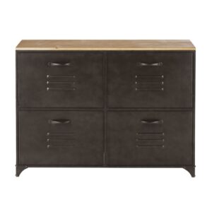 wohnli-moebel-suche-Schuhschrank-mit-4-Tueren-aus-Metall-und-massivem-Tannenholz Wohnli Möbelsuche - Schuhschrank mit 4 Türen aus Metall und massivem Tannenholz