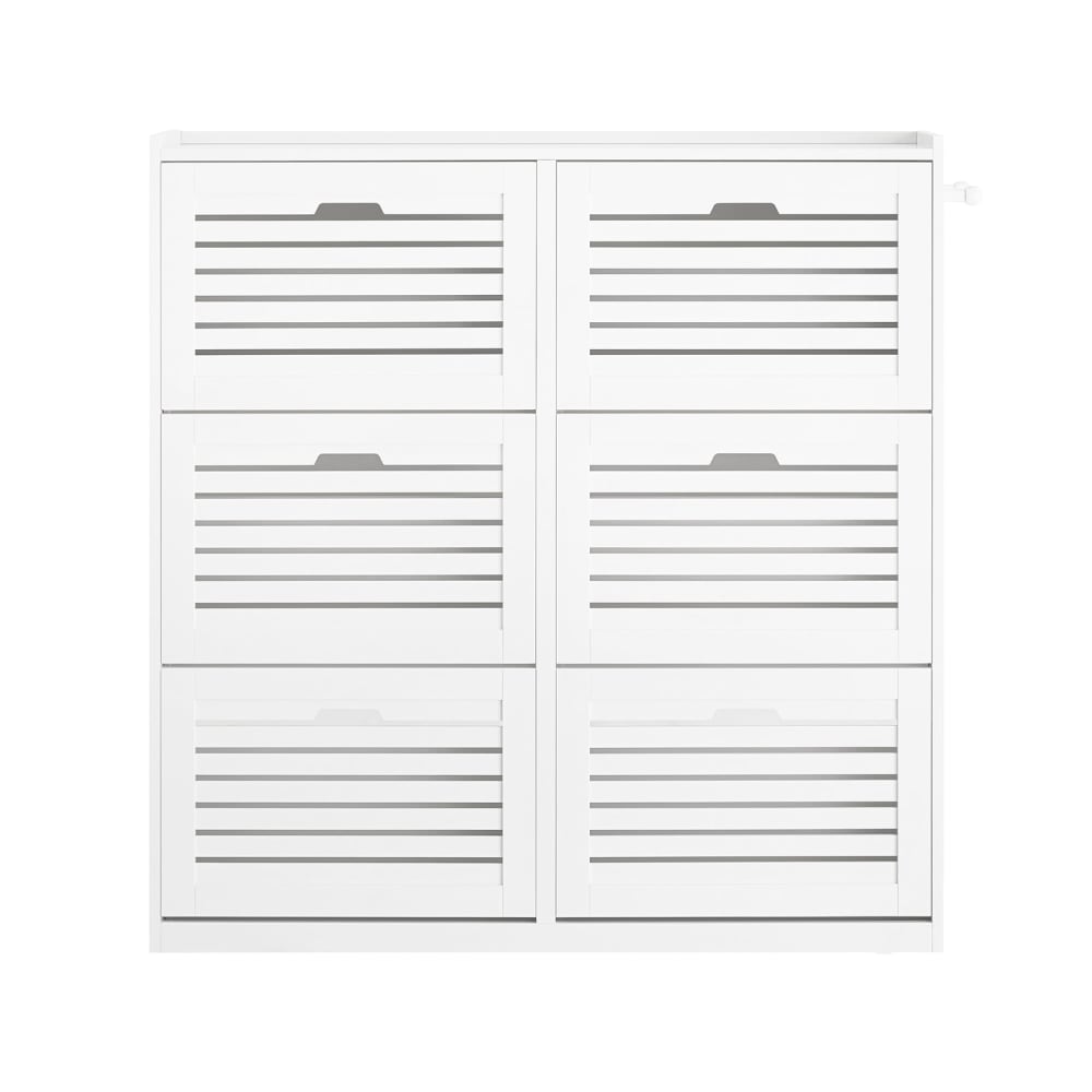 wohnli-moebel-suche-Schuhschrank-mit-6-Klappen-aus-MDF-Weiss Wohnli Möbelsuche - Schuhschrank mit 6 Klappen aus MDF Weiß