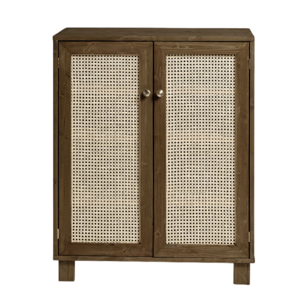 wohnli-moebel-suche-Schuhschrank-mit-Rattantueren-80-cm-in-Braun Wohnli Möbelsuche - Schuhschrank mit Rattantüren