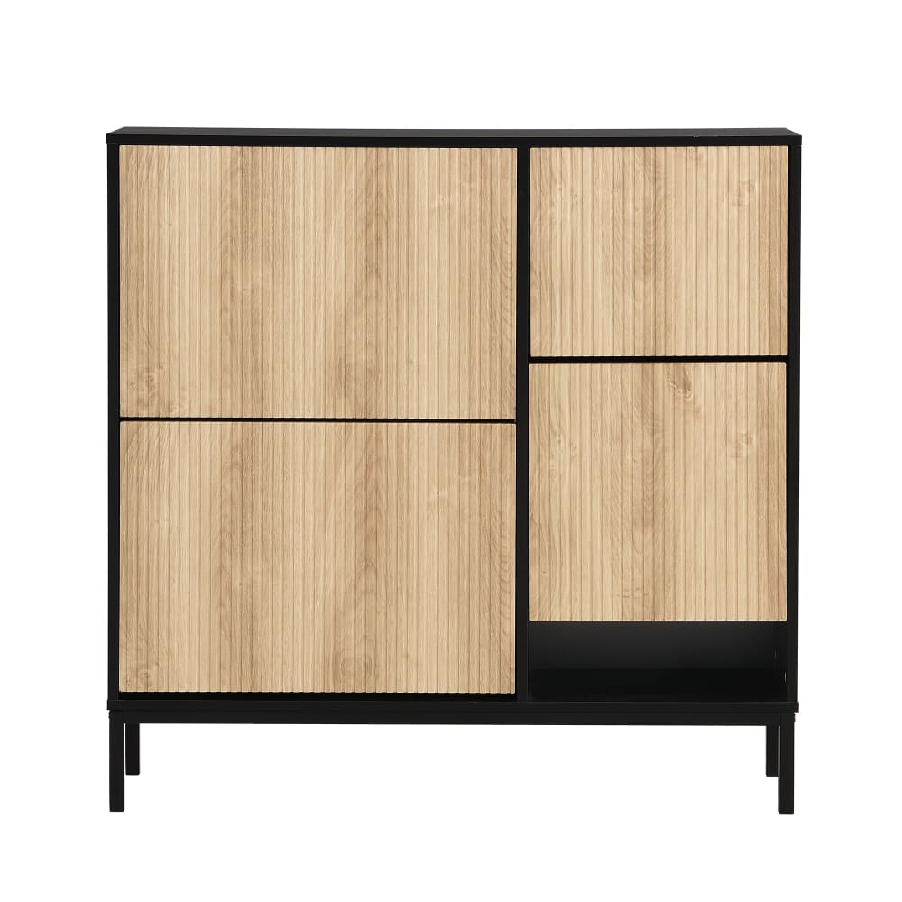 wohnli-moebel-suche-Schuhschrank-mit-Wickelhocker-Beige-und-Schwarz Wohnli Möbelsuche - Schuhschrank mit Wickelhocker