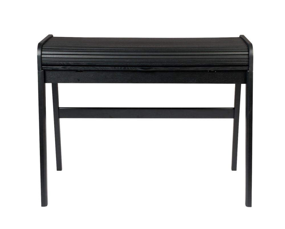 Wohnli Möbelsuche - Schwarzer Holzschreibtisch mit Schiebetür