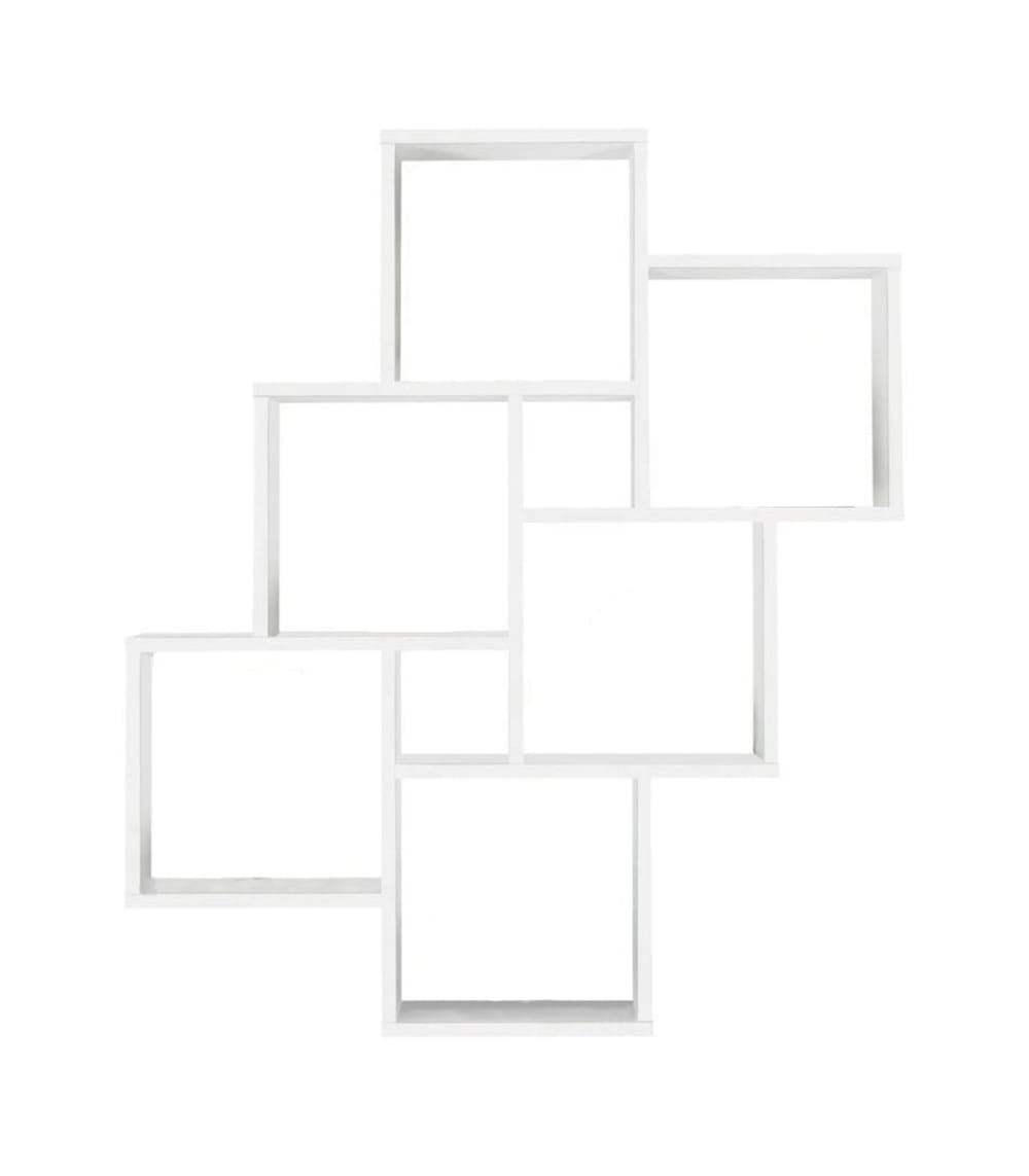 Wohnli Möbelsuche - Schwebendes Wandregal mit 8 Fächern - weiß